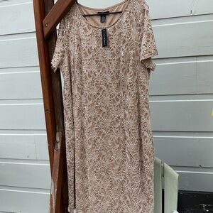 Candalite Formal Wear Lace Wedding Dress in Tan